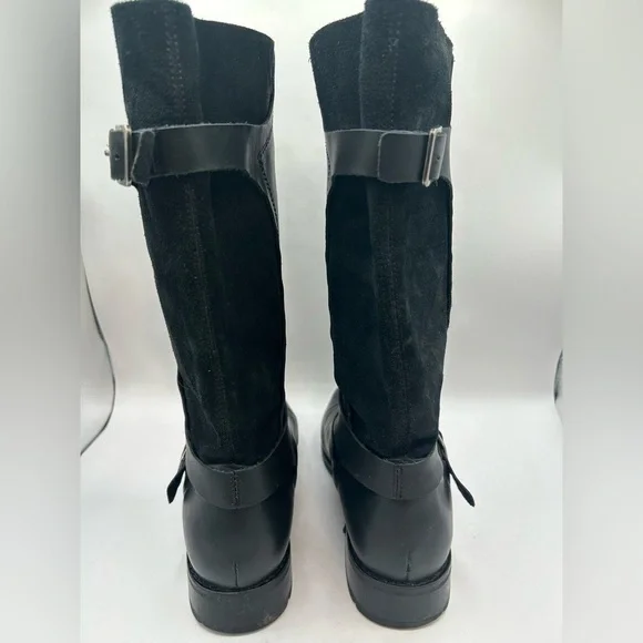 OluKai Black Pa'ia Buckle Pull On Suede Leather Boot Size 9 Bikercore Grunge - Picture 9 of 11